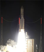 Ariane 5 launch of Hot Bird 9 and W2M satellites (Arianespace)
