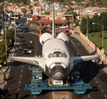 Endeavour on the streets of LA (NASA)