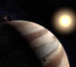 Illustration of exoplanet around HD 209458