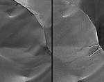 MGS image of Mars gullies (NASA/JPL/MSSS/ASU)