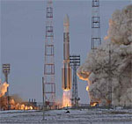 Proton M launch of GLONASS satellites, Dec 2008 (Roskosmos)