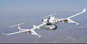 SpaceShipOne and White Knight in flight (X Prize)