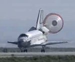 Endeavour landing at Edwards AFB at end of STS-100 (NASA)