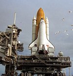 STS-108 rollout to pad 39B (NASA/KSC)