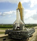 STS-110 Atlantis rolls out to pad 39B (NASA/KSC)