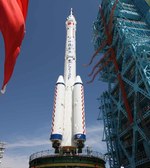 Long March 2F rolled out for Shenzhou-9 launch (Xinhua)