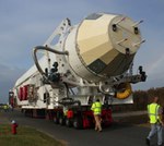 Antares pathfinder rolled out to pad (OSC)
