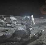 Artemis astronauts on the Moon illustration (NASA)