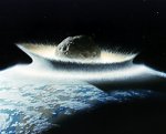 Asteroid impact illustration (Don Davis/NASA)