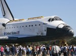 Atlantis being moved to KSCVC (NASA/KSC)