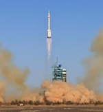 Long March 2F launch of Shenzhou-17 (Xinhua)