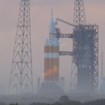 Delta 4 Heavy on pad for Orion EFT-1 launch (J. Foust)