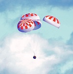 Crew Dragon splashdown on Demo-1 (NASA/KSC)