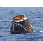 Dragon after splashdown on C2+ mission (SpaceX)
