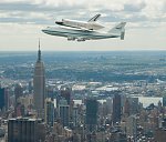 Enterprise and 747 over New York City (NASA)