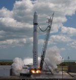 Falcon 9 hotfire on pad (SpaceX)