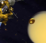 Huygens deployment from Cassini (NASA/JPL illus.)