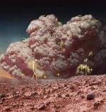 Mars dust storm illustration (NASA)