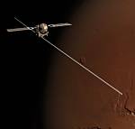 Mars Express with MARSIS boom (ESA)