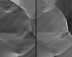 MGS image of Mars gullies (NASA/JPL/MSSS/ASU)