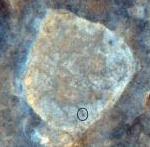 MRO image of Spirit on Home Plate region of Mars (NASA/Univ. of Arizona)