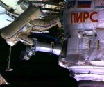 EVA outside the Pirs module of ISS (NASA)