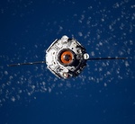 Prichal module on approach to ISS (Roscosmos)