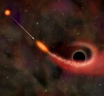 RXJ1242 galaxy black hole and disrupted star illustration (NASA)