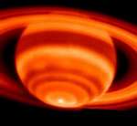 Saturn polar hot spot (NASA/JPL)