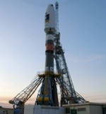 Soyuz at Kourou before 1st launch (Arianespace)