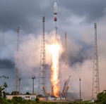 Soyuz launch of OneWeb satellites, Feb 2022 (Arianespace)