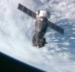 Soyuz TMA-10 during move (NASA)