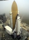 Discovery during STS-102 rollout