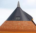 STS-117: hail damage to external tank (NASA/KSC)