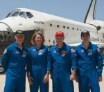 STS-135: crew after landing (NASA/KSC)