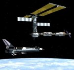 illustration of shuttle approaching ISS