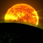 Exoplanet with watery atmopshere transits star (STScI)